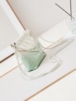CC MINI 20 HOBO BAG IN WHITE MIX LIGHT GREEN CALFSKIN - Image 5