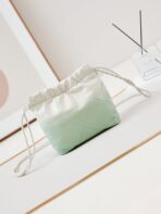 CC MINI 20 HOBO BAG IN WHITE MIX LIGHT GREEN CALFSKIN - Image 4