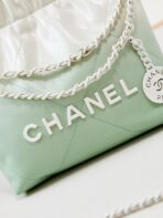 CC MINI 20 HOBO BAG IN WHITE MIX LIGHT GREEN CALFSKIN - Image 7
