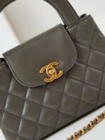 CC KELLY MINI 19 SHOPPING BAG IN WOOD BROWN CALFSKIN - Image 5