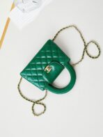 CC KELLY MINI 19 SHOPPING BAG IN GREEN FOREST CALFSKIN - Image 6