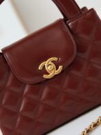 CC KELLY MINI 19 SHOPPING BAG IN WINE RED CALFSKIN - Image 5