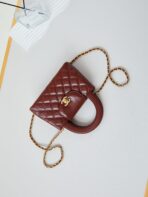 CC KELLY MINI 19 SHOPPING BAG IN WINE RED CALFSKIN - Image 4