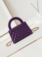CC KELLY MINI 19 SHOPPING BAG IN INDIGO PURPLE CALFSKIN - Image 3