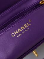 CC KELLY MINI 19 SHOPPING BAG IN INDIGO PURPLE CALFSKIN - Image 8