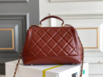 CC MEDIUM 23 BAG WITH HANDLE IN RED BROWN LAMBSKIN - Image 4