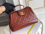 CC MEDIUM 23 BAG WITH HANDLE IN RED BROWN LAMBSKIN - Image 3