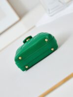 MINI TOP HANDLE BAG 13 IN GREEN OIL-WAX LAMBSKIN GOLD HARDWARE - Image 10