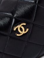 HOBO BAG 18 IN BLACK SOFT LAMBSKIN GOLD CHAIN - Image 5