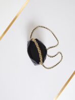 HOBO BAG 18 IN BLACK SOFT LAMBSKIN GOLD CHAIN - Image 8