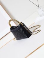 HOBO BAG 18 IN BLACK SOFT LAMBSKIN GOLD CHAIN - Image 9