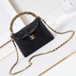 HOBO BAG 18 IN BLACK SOFT LAMBSKIN GOLD CHAIN - Image 2