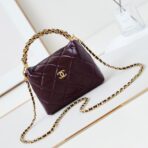 HOBO BAG 18 IN WINE RED SOFT LAMBSKIN GOLD CHAIN - Image 2