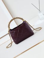 HOBO BAG 18 IN WINE RED SOFT LAMBSKIN GOLD CHAIN - Image 6