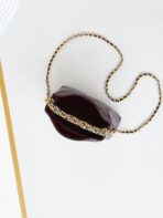 HOBO BAG 18 IN WINE RED SOFT LAMBSKIN GOLD CHAIN - Image 8