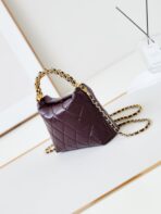HOBO BAG 18 IN WINE RED SOFT LAMBSKIN GOLD CHAIN - Image 4