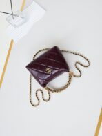 HOBO BAG 18 IN WINE RED SOFT LAMBSKIN GOLD CHAIN - Image 10