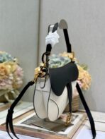SADDLE BAG 25 WITH STRAP LATTE BLACK MIX WHITE GRAINED - Image 4