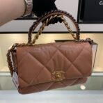 19 FLAP BAG 26 BROWN GOATSKIN - Image 2