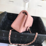 MINI FLAP BAG 20CM PINK LAMBSKIN GOLD HARDWARE - Image 5