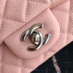 MINI FLAP BAG 20CM PINK LAMBSKIN GOLD HARDWARE - Image 6