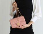 FLAP BAG 20CM BABY PINK LAMBSKIN GOLD HARDWARE - Image 8