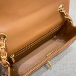 FLAP BAG 20CM CARAMEL LAMBSKIN GOLD HARDWARE - Image 7