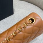 FLAP BAG 20CM CARAMEL LAMBSKIN GOLD HARDWARE - Image 9