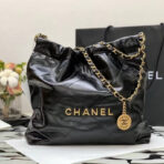 CC HOBO BAG 22 BLACK LAMBSKIN GOLD HARDWARE - Image 2