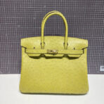 HM BIRKIN 30CM LIME OSTRICH  GOLD HARDWARE
