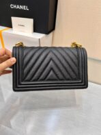 BOY BAG MEDIUM 25 BLACK CHEVRON CAVIAR RUTHENIUM HARDWARE - Image 8