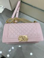 BOY BAG MEDIUM 25 LIGHT PINK CAVIAR GOLD HARDWARE - Image 4