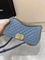BOY BAG MEDIUM 25 CLOUD BLUE CAVIAR GOLD HARDWARE - Image 3
