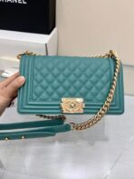 BOY BAG MEDIUM 25 EVERGREEN CAVIAR GOLD HARDWARE - Image 5