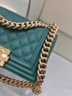 BOY BAG SMALL 20 EVER GREEN CAVIAR GOLD HARDWARE - Image 6