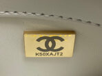 CC TRENDY 20CM WHITE LAMBSKIN GOLD HARDWARE - Image 11