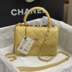 CC TRENDY 20CM YELLOW LAMBSKIN GOLD HARDWARE - Image 2