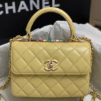 CC TRENDY 20CM YELLOW LAMBSKIN GOLD HARDWARE - Image 3