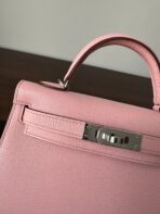 HM KELLY MINI 20 PINK CHEVRE SILVER HARDWARE - Image 8
