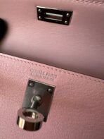 HM KELLY MINI 20 PINK CHEVRE SILVER HARDWARE - Image 11