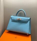 HM KELLY MINI 20 SKY BLUE  SILVER HARDWARE