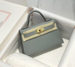 HM KELLY MINI 20 MEDIUM GREY  GOLD HARDWARE