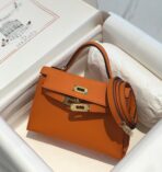 HM KELLY MINI 20 ORANGE  GOLD HARDWARE - Image 4