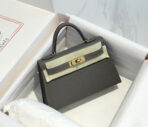 HM KELLY MINI 20 DARK GREY  GOLD HARDWARE