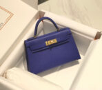 HM KELLY MINI 20 BLUE VIOLET  GOLD HARDWARE - Image 4