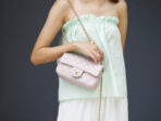MINI RECTANGLE FLAP BAG 20CM LIGHT PINK LAMBSKIN GOLD HARDWARE - Image 11