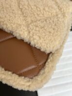 CC 24K TEDDY WOOL BAG LAMBSKIN IN BROWN - Image 7
