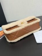 CC 24K TEDDY WOOL BAG LAMBSKIN IN BROWN - Image 6