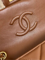 CC 24K TEDDY WOOL BAG LAMBSKIN IN BROWN - Image 8