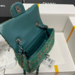 CF MEDIUM 20 CLASSIC BAG IN GREEN FOREST WOOL TWEED SILVER HARDWARE - Image 6